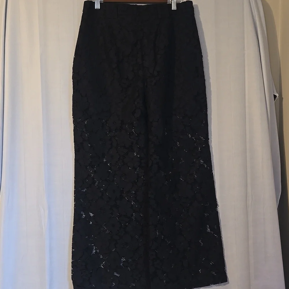 Express Trouser High Waist Black Lace Pants Size 10S - Picture 4 of 10